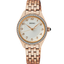 Load image into Gallery viewer, Seiko SUR396P Stone Set Rose Tone Womens Watch