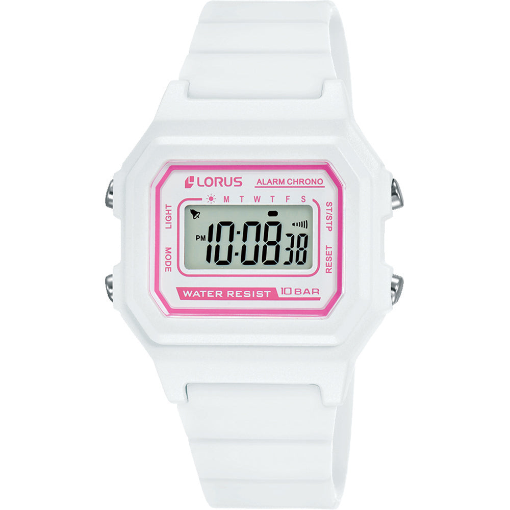 Lorus R2321NX-9 White Digital Alarm Unisex Watch