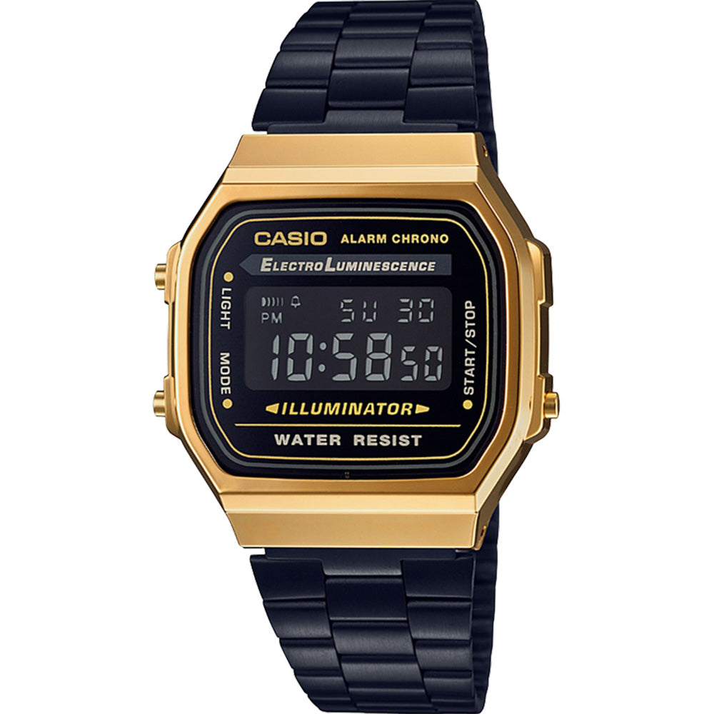 Casio Vintage A168WEGB-1B Gold and Black Digital Watch