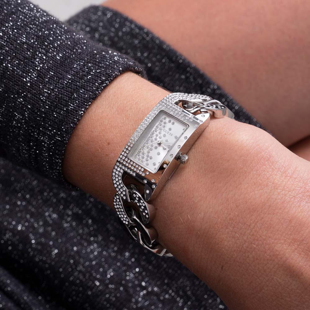 Guess Women's Pavé Crystals Gold Stainless Bracelet Watch 36mm U0779L2 |  eBay