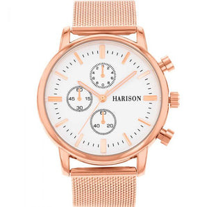 Harison Ezra GH025-GWG Rose Gold-Plated Stainless Steel Watch with Decorative Sub-Dials