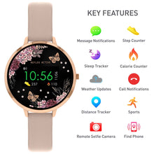 Load image into Gallery viewer, Reflex Active RA03-2014 Floral Pink Nude Strap Smart Watch