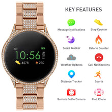 Load image into Gallery viewer, Reflex Active RA04-4014 Rose Gold Link Crystal Smart Watch
