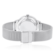 Load image into Gallery viewer, Ellis &amp; Co &#39;Bloom&#39; Silver Tone Stainless Steel Mesh Womens Watch