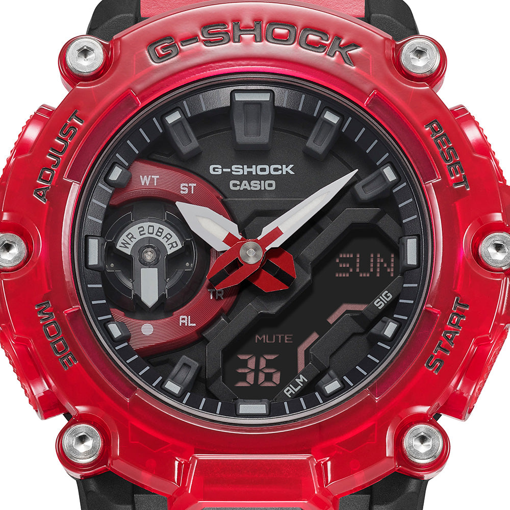 G-Shock GA2200SKL-4A Sound Wave Red Mens Watch