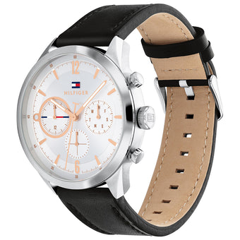 Tommy Hilfiger 1791941 Matthew Black Leather Mens Watch