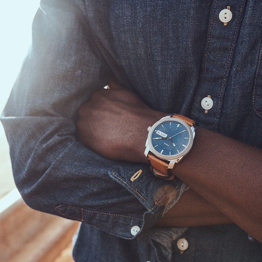 Fossil FS5900 Machine Brown Leather Mens Watch