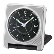 Load image into Gallery viewer, Seiko QHT015-A Silver Tone Travel Alarm Clock