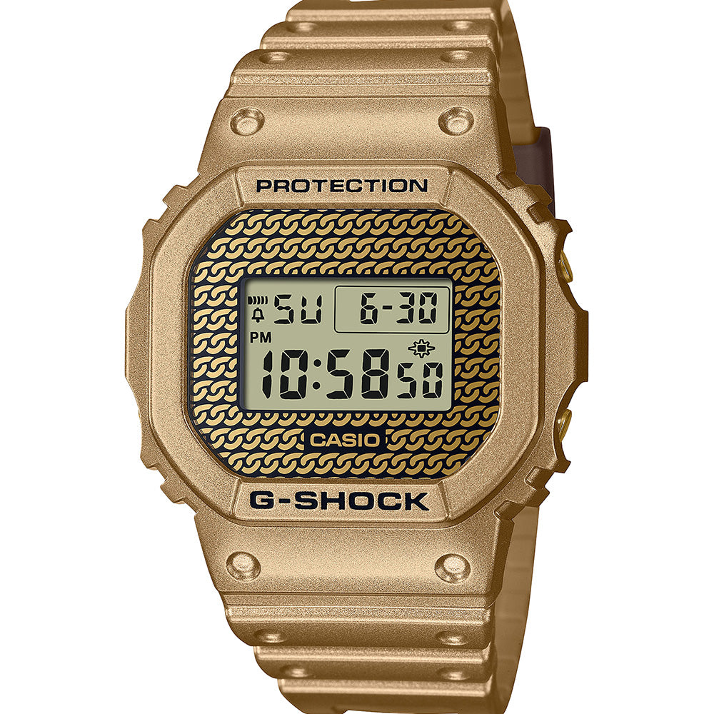 G-Shock DWE5600HG-1D Gold Chain Model with Interchangeable Cases