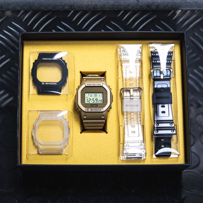 G-Shock DWE5600HG-1D Gold Chain Model with Interchangeable Cases