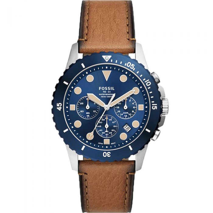 Fossil FS5914 FB-01 Brown Leather Mens Watch