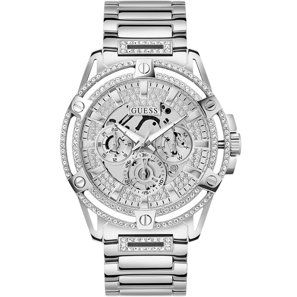 Guess men's stainless steel crystal dress watch Clearance