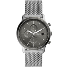 Load image into Gallery viewer, Fossil FS5944 Minimalist Silver Tone Mesh Mens Watch