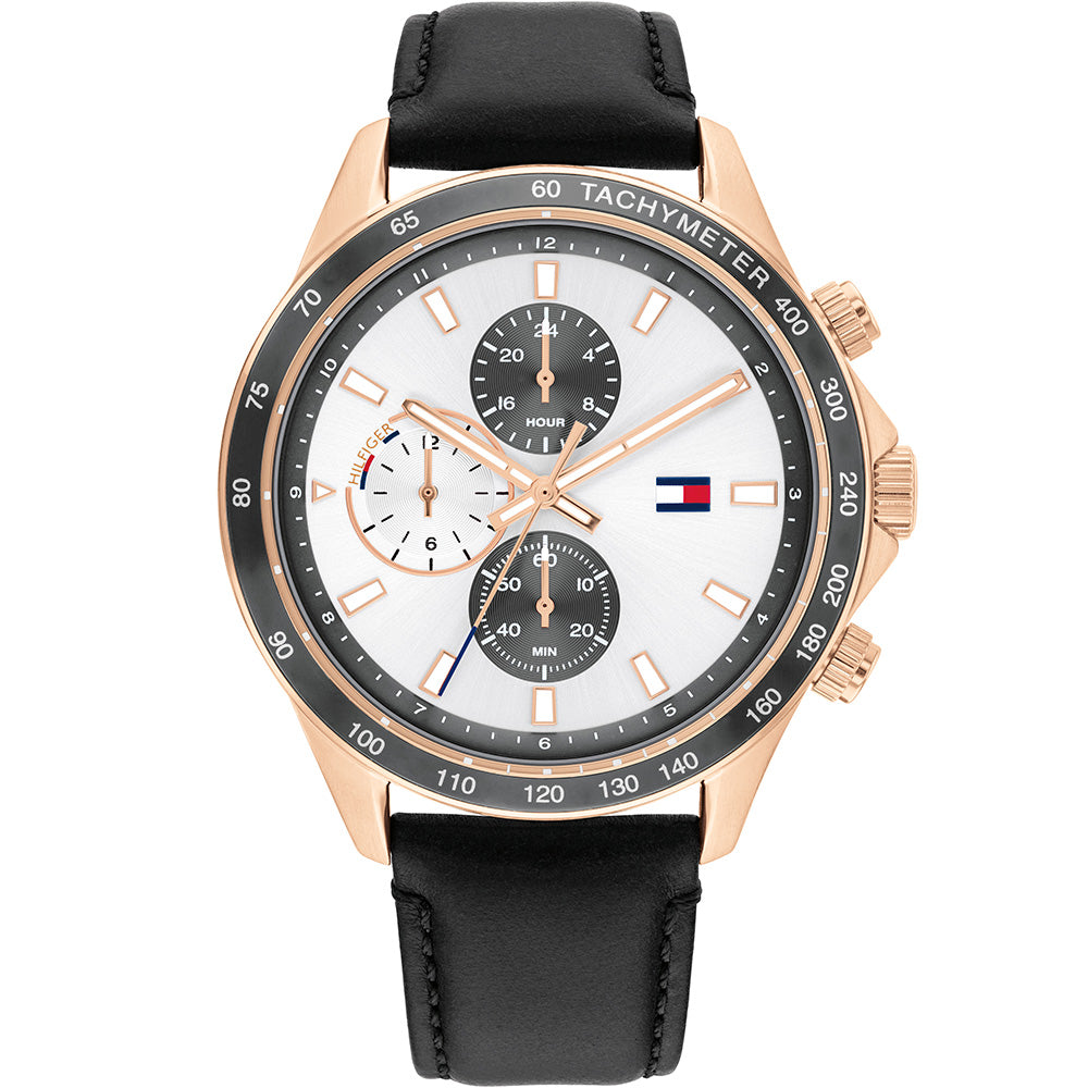 Tommy hilfiger watch genuine leather discount