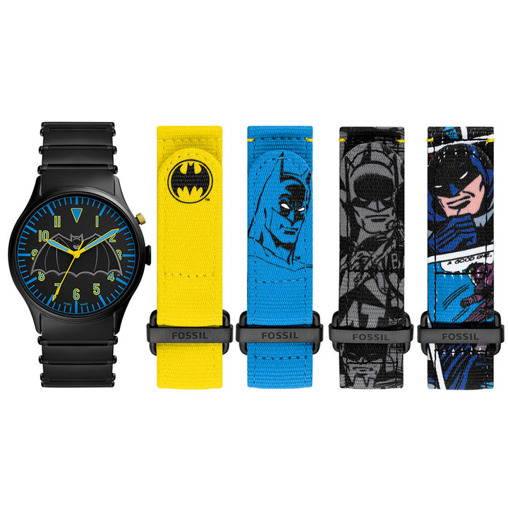Fossil Batman Heritage LED Black Stainless Steel Limited Edition Watch Set LE1129SET