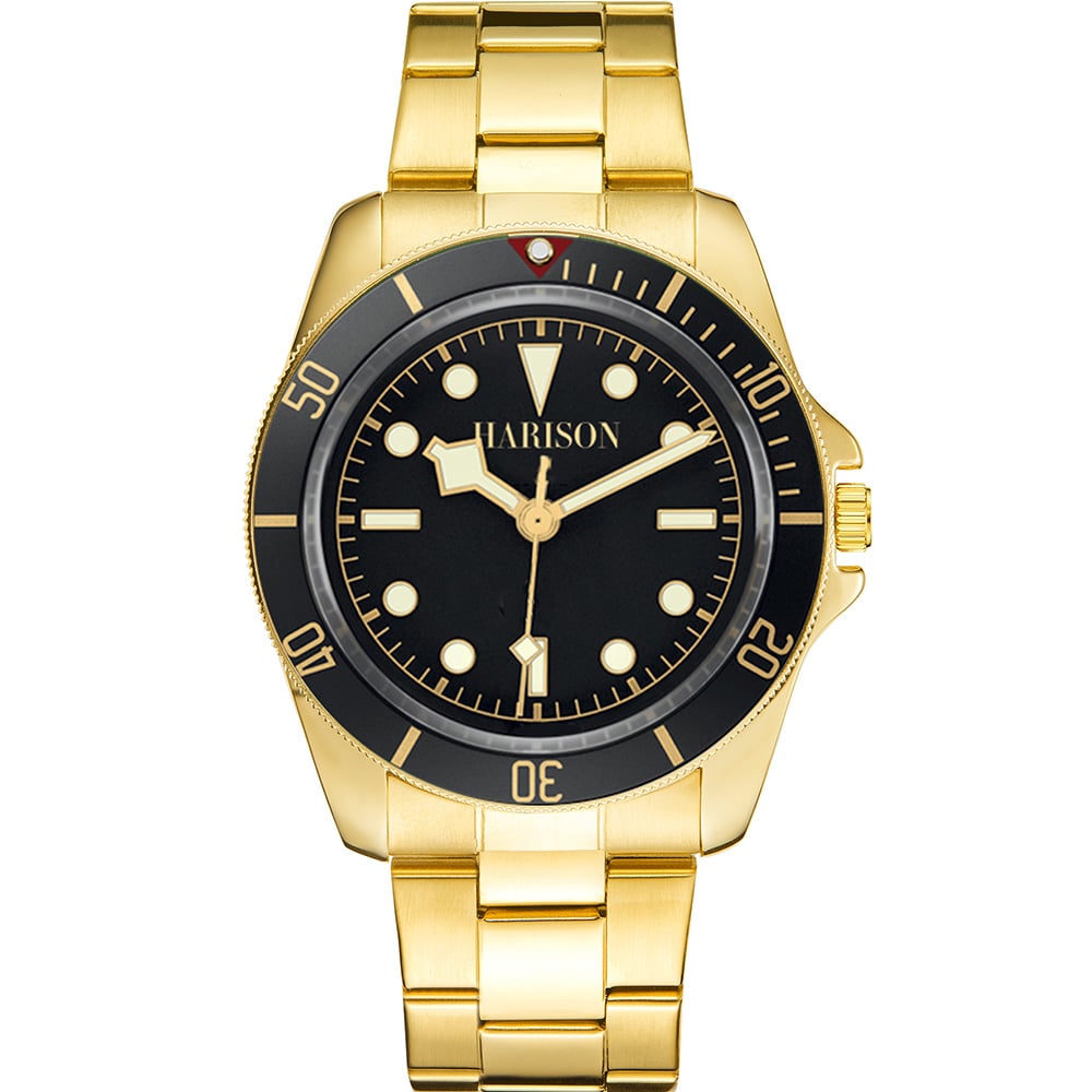 Harison Sports Gold Plated Stainless Steel 42mm