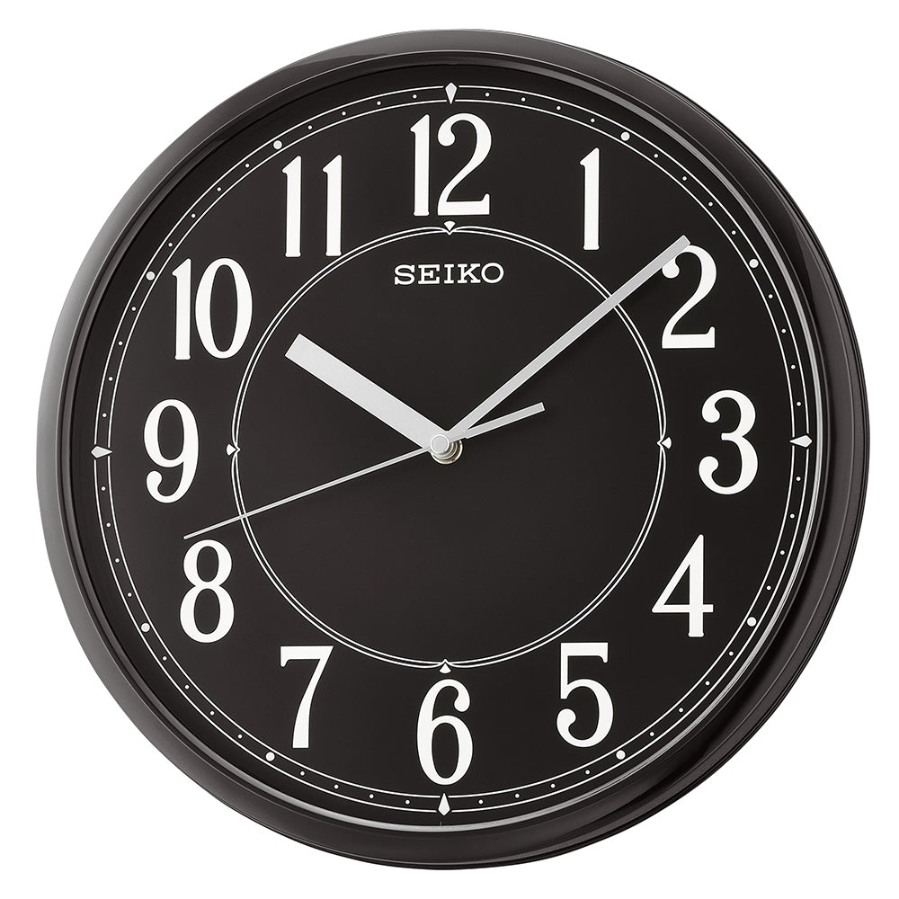 Seiko Clock QXA756-A Black Round Wall Clock