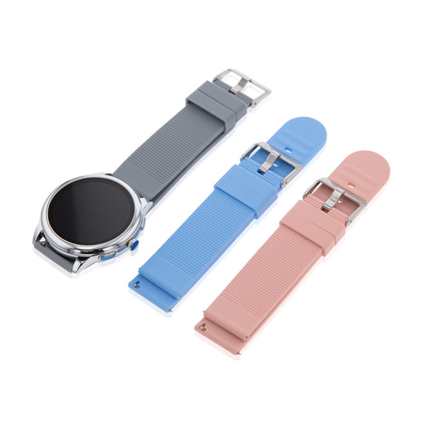 Active Pro Call+ Connect Smart Watch Box Set with 3 Band Options Silve